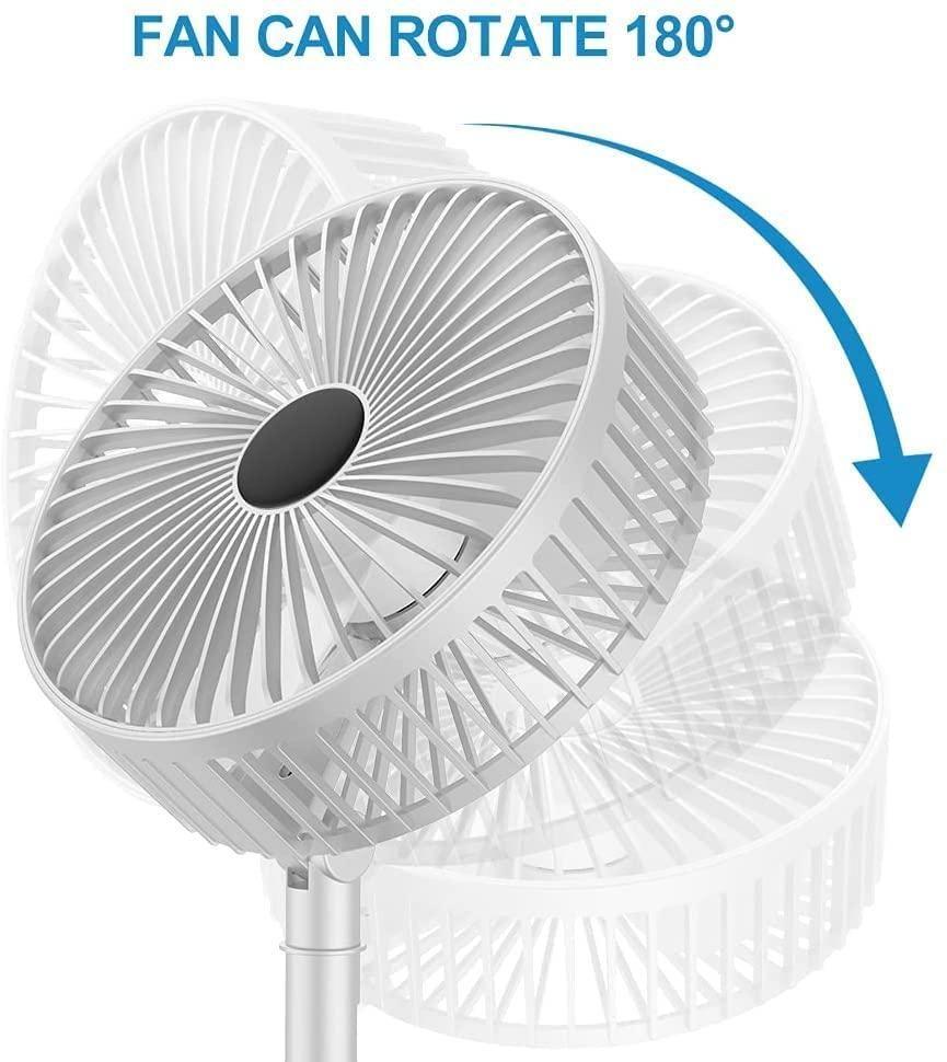 Adjustable Height Telescopic Standing Fan Rechargeable Pedestal Fan